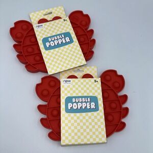 2pc Crab Fidget Fun Push Bubble Popper Pop It Stress Reliever Autism Sensory Toy